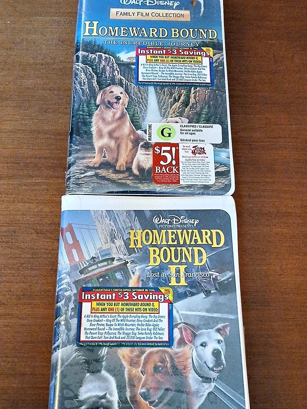 Disney Homeward Bound / Homeward Bound II VHS Lot New Sealed 90s Retro